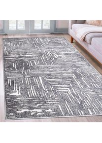 Goodproduct, GOODproduct Teppich &raquo;Navid&laquo; rechteckig 9 mm H&ouml;he Kurzflor, Hoch-Tief-Struktur, 3D-Design, modern, pflegeleicht, grau, Kunstfaser, 9 mm