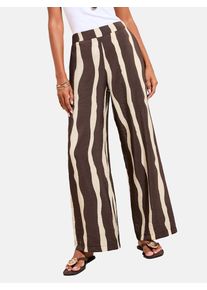 Friends Like These, Femmes Pantalon, marron / blanc