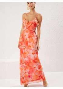 Trendyol, Femmes Robe de soir&eacute;e, orange / rose clair / rouge orang&eacute; / blanc