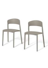 Tchibo - 2 chaises en plastique - gris