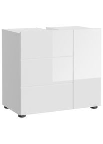 Mid.you Waschbeckenunterschrank , Weiss Hochglanz , Holzwerkstoff , 1 F&auml;cher , 60x57x34 cm , stehend , Badezimmer, Badezimmerschr&auml;nke, Waschbeckenunterschr&auml;nke
