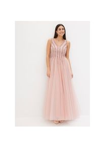 bonprix, Unisex, bonprix Maxikleid aus feinem T&uuml;ll, mit Paillettenstickerei im Oberteil, ohne &Auml;rmel, rosa, 48, N-Gr, Feiner T&uuml;ll sorgt f&uuml;r ein 