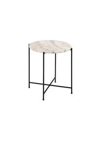 AC Design, AC Design Beistelltisch &raquo;Avila&laquo; Ecktisch, rund, Tischplatte aus Marmorstein, T: 52 cm, wei&szlig;, wei&szlig; marmor, B/H/T: 42 cm x 45 cm x 42 cm