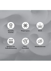 Goodproduct, GOODproduct Bettumrandung &raquo;Lyssandra&laquo; H&ouml;he 8 mm 3 tlg. tlg. 3D-Effekt, softer Kurzflor, pflegeleicht, leichter Glanz, Scandi-Look, 