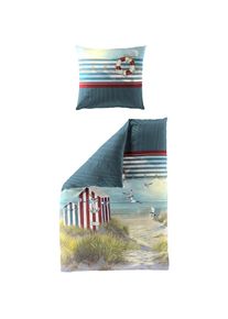 Bugatti, Bugatti Bettw&auml;sche &raquo;5257&laquo; 2 Stk. Mako-Satin, 100 % Baumwolle, pflegeleicht, marine, Mako-Satin, Obermaterial: 100% Baumwolle, 1 Stk.