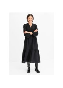 bonprix, Unisex, bonprix Maxikleid f&uuml;r Fr&uuml;hjahr und Sommer, aus reiner Baumwolle, Oversize-Fit, schwarz (l&auml;nge: regul&auml;r), 52, N-Gr, Trendiger Oversize