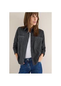 Cecil, Unisex, Flanellbluse mit Nieten, deep grau melange, XL (44), Hemdbluse mit Knopfleiste von Cecil