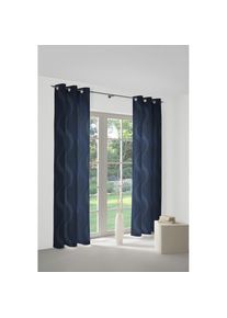 WIRTH, Vorhang &raquo;Lupara&laquo; &Ouml;sen 1 Stk. tlg., blau, Jacquard, Obermaterial: 75% Polyester, 25% Baumwolle