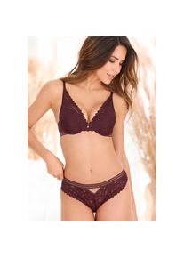 s.Oliver, s.Oliver Push-up-BH &raquo;Milene&laquo; im edlen High-Apex Look mit graphischer Jacquardspitze, sexy Dessous, cassis, 70, Cup D, Push-up-BH