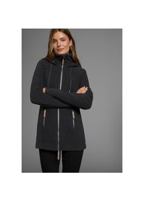 Polarino, Unisex, Fleecejacke mit Kapuze aus Fleece, atmungsaktiv, schnell trocknend, schwarz, 38, Funktionelle Fleecejacke f&uuml;r kalte Tage, h&auml;lt dich 