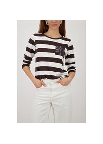 monari, Unisex, Sweatshirt &raquo;Sweatshirt Ringel + Schmuck&laquo;, Regular fit mit Streifen, dk chocol ger, 36, Stilvolles Shirt von monari