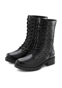 Lascana, Unisex, Lascana Stiefelette mit modischem Druck, Stiefel, Boots VEGAN, schwarz, 38, Stiefelette mit modischem Druck & leichter Profilsohle