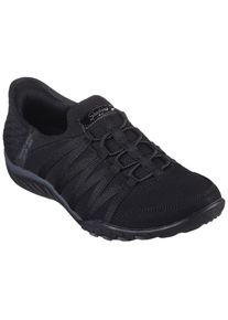 Skechers, Unisex, Slip-On Sneaker &raquo;BREATHE-EASY-ROLL-WITH-ME&laquo; Freizeitschuh f&uuml;r Maschinenw&auml;sche geeignet, schwarz, uni, 41, In veganer Verarbeitung