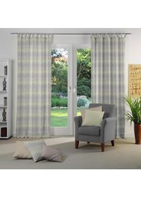 WIRTH, Vorhang &raquo;Benewitz&laquo; Schlaufen 1 Stk. tlg., lindgr&uuml;n, Jacquard, Baumwolle, Polyester