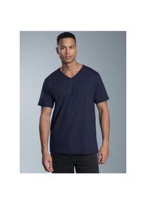 TRIGEMA, Herren, T-Shirt &raquo;TRIGEMA T Shirt aus Biobaumwolle mit V-Ausschnitt&laquo; 1 Stk., navy, c2c, XXL, BIO DELUXE-Single-Jersey