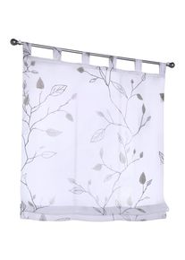 Kutti, Raffrollo &raquo;Bonnie&laquo; mit Schlaufen freih&auml;ngend halbtransparent, Polyester, Schlaufen, grau, taupe, sanftes wei&szlig;, Obermaterial: 100% Polyester