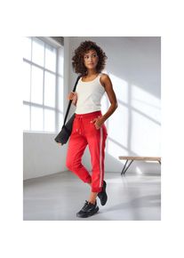 H.I.S. H.I.S, Unisex, Relax-Caprihose mit seitlichen Tapestreifen, rot, M (40/42), N-Gr, Sportliche Relax-Caprihose