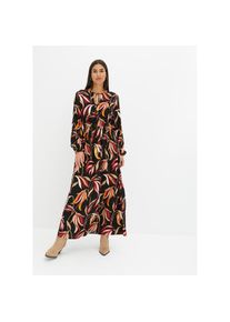 bonprix, Unisex, bonprix Maxikleid &raquo;Maxikleid aus reiner Viskose&laquo; f&uuml;r stilvollen Auftritt, aus Viskose, fliessender Stoff, schwarz floral, 54, N-Gr, 