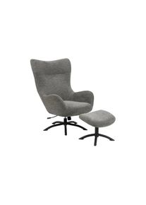 AC Design, AC Design Sessel &raquo;Recliner Talgarth&laquo; 2 Stk. tlg. Eleganter Stuhl mit Hocker aus Skyland-Stoff, anthrazit, Polyester
