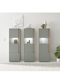 Home Affaire, Home Affaire Wohnwand &raquo;City/Giron, moderne Anbauwand, Komplettset in vielen Farben verf&uuml;gbar&laquo; Set, 3 Stk. tlg., gr&uuml;n aloe, Holzwerkstoff