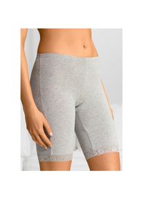 bonprix, Unisex, bonprix Lange Unterhose Packung, 3 Stk. Radlerpants aus Baumwoll-Jersey mit Spitzenkante, kreidebeige, hellgrau meliert, 40/42 (M), 3