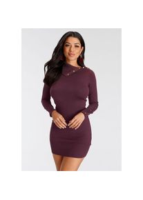 Melrose, Unisex, Strickkleid femininer Schnitt mit Ziernieten, aus Viskosemischung, bordeaux, 44, N-Gr, Taillierter Schnitt betont deine Figur