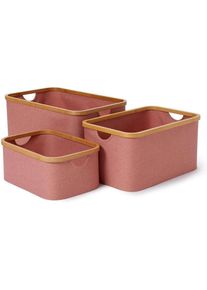 Lumaland, Aufbewahrungsbox &raquo;rechteckig 3 St&uuml;ck&laquo;, rosa, Polyester, B/H/T: 33 cm x 54 cm x 26 cm