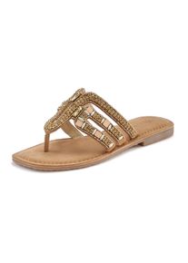 Vivance Witt Damen Zehentrenner, camelfarben, Gr&ouml;&szlig;e 41, 100% Leder