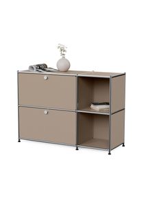 Tchibo - Sideboard Metall &raquo;Cn3&laquo; mit 2 Klappenf&auml;chern - 116x40x85,5cm - taupe - Stahl / Aluminium / Kunststoff