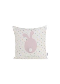Boltze, Boltze Dekokissen &raquo;Hase Eggard 45 x 45 cm&laquo;, mehrfarbig, pink, wei&szlig;, Baumwolle, Kunststoff, 1 Stk.