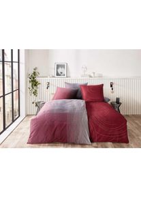 Kaeppel, Wendebettw&auml;sche &raquo;Jaro&laquo; 2 Stk. mit Reissverschluss, 100% Baumwolle, Bettw&auml;sche mit zeitlosem Design, rubin, Mako-Satin, Obermaterial: 100% 