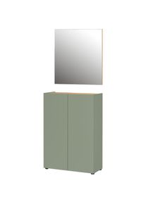 Germania, Germania Garderoben-Set &raquo;Alviano&laquo; 2 Stk. tlg., taupegr&uuml;n, navarra, eiche, nachbildung, Glas, Holzwerkstoff, B/H/T: 74 cm cm x 200 cm cm x 33