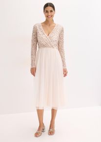 Cocktailkleid mit Paillettenstickerei in rosa, Gr&ouml;sse 42, bonprix