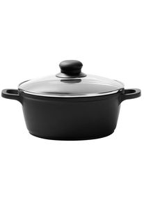 Homeware Profession. Kochtopf , Klar, Schwarz , Metall, Kunststoff, Glas , 1,85 l , 20 cm , Lfgb , hitzebest&auml;ndige Griffe , Kochgeschirr, T&ouml;pfe, Kocht&ouml;pfe