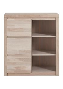 Goodproduct, GOODproduct Highboard &raquo;Silkeborg&laquo; Breite 90 cm, eiche wei&szlig; gekalkt teilmassiv, Holz teilmassiv, B/H/T: 90 cm x 100 cm x 35 cm