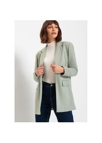 bonprix, Unisex, bonprix Jerseyblazer &raquo;Langer Jersey-Blazer mit Taschen&laquo; 1 mit Reverskragen, lockere Passform, aus Viskose und Polyester, rauchgr&uuml;n 