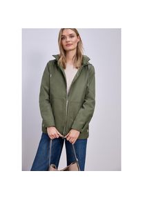 Street One, Unisex, Street One Parka mit Kapuze mit seitlichen Zipper‐Taschen und Nieten‐Details an den &Auml;rmeln, schwarz vetiver gr&uuml;n, 36, Twill Jacke 