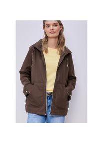 Street One, Unisex, Street One Parka mit Kapuze mit seitlichen Zipper‐Taschen und Nieten‐Details an den &Auml;rmeln, mahogany braun, 44, Twill Jacke f&uuml;r 