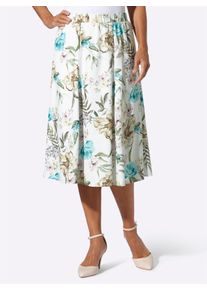 WITT Damen Bahnenrock mit blickdichtem Futter, ecru-ros&eacute;-bedruckt, Gr&ouml;&szlig;e 52, 100% Polyester