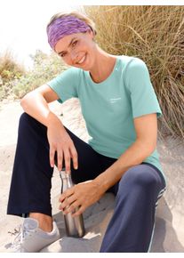 Witt Damen Freizeitshirt im Dreierpack, salbei + jeansblau + marine, Gr&ouml;&szlig;e 44/46, 95% Baumwolle, 5% Elasthan