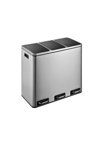 P & B Abfalleimer , Silberfarben , Kunststoff , 54 l , 61x55.5x34 cm , Haushalt & Reinigung, Reinigung, Eimer & Abfallsysteme