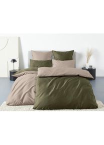 Goodproduct, GOODproduct Bettw&auml;sche &raquo;Mila2&laquo; 2 Stk. Mako-Satin aus 100% Baumwolle, Gr&ouml;sse ab 135x200 cm, gr&uuml;n, beige, Mako-Satin, Obermaterial: 100% 