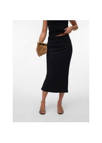 V&eacute;ro Moda Vero Moda, Unisex, Maxirock &raquo;VMRUBY NW ANKLE SKIRT JRS NOOS&laquo; elastische Baumwollmischung, Gehschlitz, schwarz, S, Kn&ouml;chellanger Rock von Vero Moda