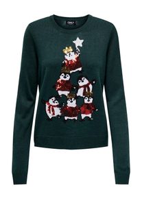 Only Pullover 'XMAS' Damen Gr&ouml;&szlig;e S dunkelgr&uuml;n / schwarz