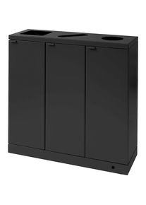 Contenitore per la raccolta differenziata Bica Advanced, capacit&agrave; 3 x 65 l, diverse aperture, nero
