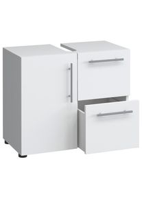 Mid.you Waschbeckenunterschrank , Weiss , Kunststoff , 1 F&auml;cher , 2 Schublade(n) Schubladen , 61x51x32 cm , stehend , Badezimmer, Badezimmerschr&auml;nke, Waschbeckenunterschr&auml;nke