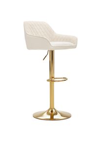 Livetastic Barhocker , Creme, Goldfarben , Metall, Textil , F&uuml;llung: Schaumstoff , Drehteller , 53.5x108x53 cm , Sitzfl&auml;che 360&deg; drehbar, inklusive Armlehnen , Esszimmer, Barm&ouml;bel, Barhocker