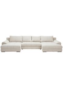 CARRYHOME Wohnlandschaft , Naturfarben , Kunststoff , F&uuml;llung: Schaumstoff , U-Form , 376x180 cm , Liegefunktion, Schlafen auf Sitzh&ouml;he, R&uuml;cken echt , Wohnzimmer, Sofas & Couches, Wohnlandschaften, Wohnlandschaften U-Form