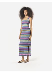 Koroshi Strickkleid Damen Gr&ouml;&szlig;e XXL blau / himmelblau / gelb / pink