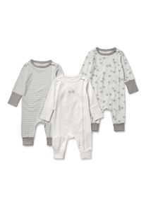 Tchibo - 3 pyjamas pour b&eacute;b&eacute; - B&eacute;b&eacute; - taille: 74/80 - gris/blanc/imprim&eacute;